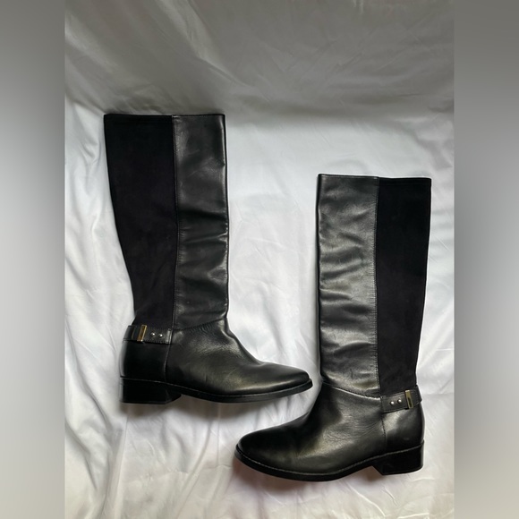 NWOT Cole Haan Black Leather Riding Boots - Picture 2 of 7